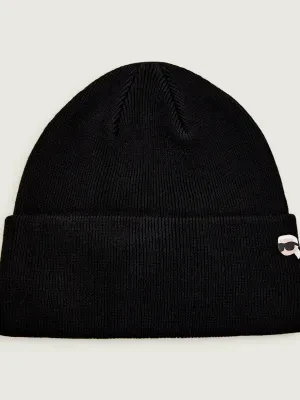 Karl Lagerfeld Czapka ikon pin | z dodatkiem wełny