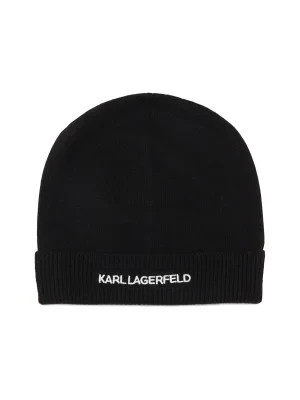 Karl Lagerfeld Czapka k/essential beanie | z dodatkiem wełny i kaszmiru