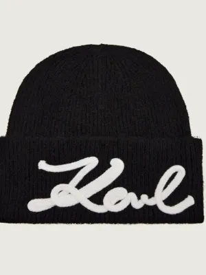 Karl Lagerfeld Czapka k/signature | z dodatkiem wełny