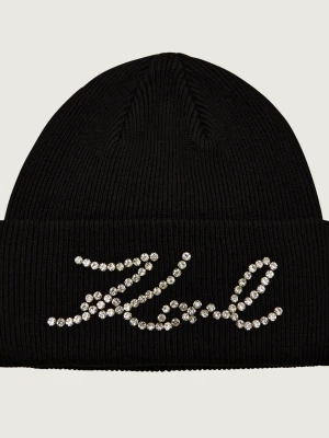 Karl Lagerfeld Czapka k/signature | z dodatkiem wełny i kaszmiru