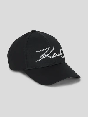Karl Lagerfeld czapka z daszkiem bawełniana K/SIGNATURE czarny