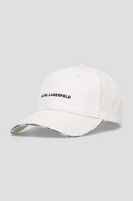 Karl Lagerfeld czapka z daszkiem bawełniana kolor biały