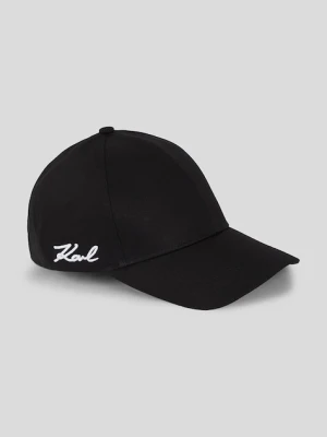 Karl Lagerfeld czapka z daszkiem bawełniana K/SIGNATURE kolor czarny gładka A3W33018