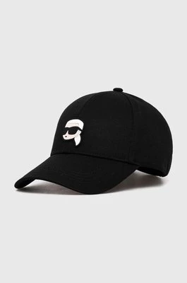 Karl Lagerfeld czapka z daszkiem bawełniana kolor czarny