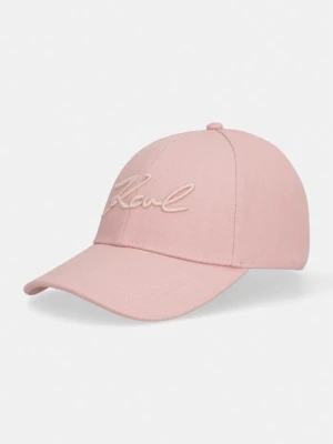 Karl Lagerfeld czapka z daszkiem damska bawełniana K/SIGNATURE