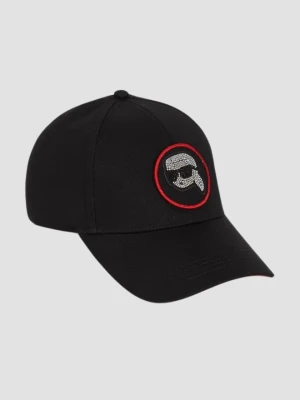 KARL LAGERFELD Czapka z daszkiem damska ze zmiennym logo na rzep Ikon