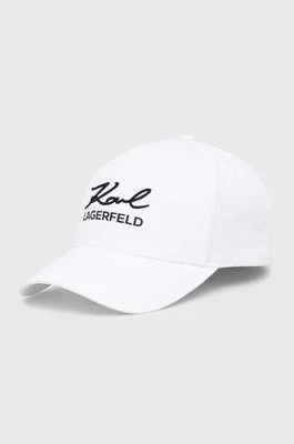 Karl Lagerfeld czapka z daszkiem kolor biały z aplikacją 542123.805618
