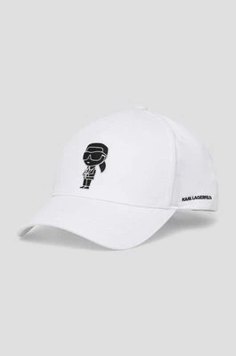 Karl Lagerfeld czapka z daszkiem kolor biały z aplikacją 543123.805614