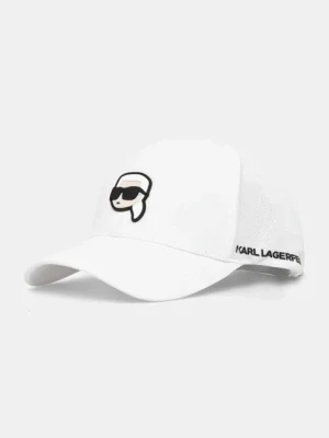Karl Lagerfeld czapka z daszkiem kolor biały z aplikacją 552118.805710