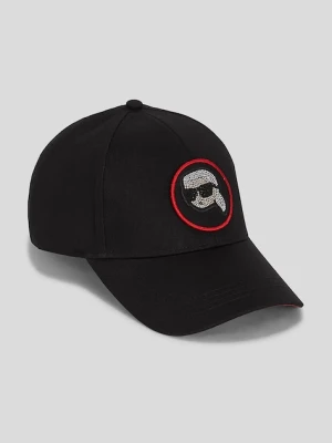 Karl Lagerfeld czapka z daszkiem kolor czarny gładka A3W33057