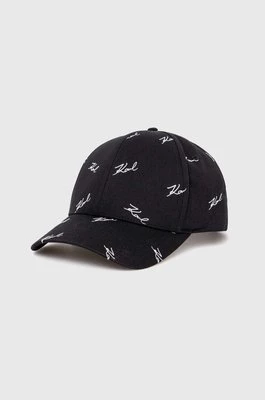 Karl Lagerfeld czapka z daszkiem kolor czarny wzorzysta 542123.805620