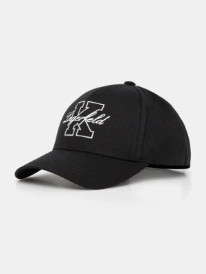 Karl Lagerfeld czapka z daszkiem kolor czarny z aplikacją 552123.805609