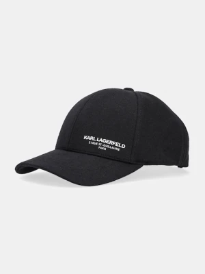 Karl Lagerfeld czapka z daszkiem kolor czarny z aplikacją 553128.805620