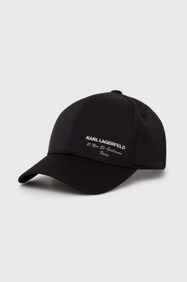 Karl Lagerfeld czapka z daszkiem kolor czarny z nadrukiem 542122.805612