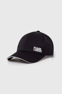 Karl Lagerfeld czapka z daszkiem kolor czarny z nadrukiem 542122.805616