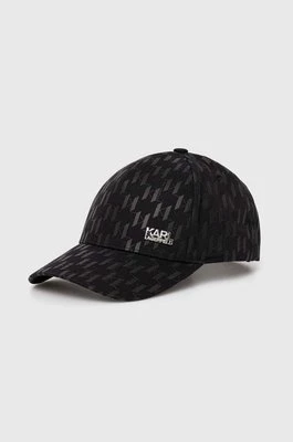 Karl Lagerfeld czapka z daszkiem kolor czarny z nadrukiem 542123.805615