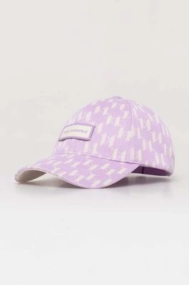 Karl Lagerfeld czapka z daszkiem kolor fioletowy wzorzysta