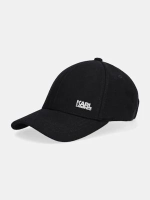Karl Lagerfeld czapka z daszkiem z wełną kolor czarny 554121.805622