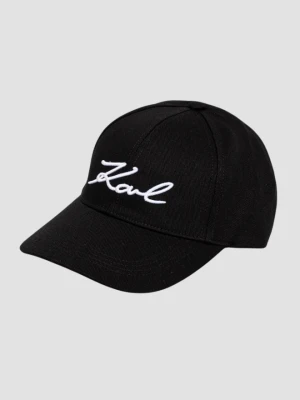 KARL LAGERFELD Czarna czapka damska z daszkiem Signature Cap