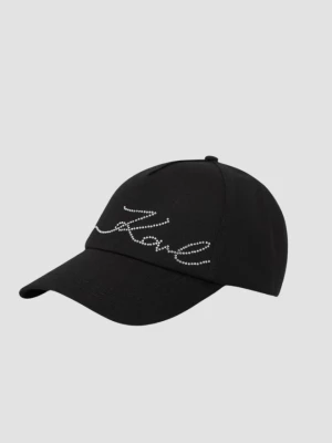 KARL LAGERFELD Czarna czapka K/signature Rhnstn