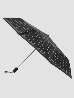 KARL LAGERFELD Czarna logowana damska parasolka Ikon Aop
