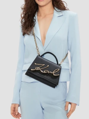 KARL LAGERFELD Czarna mała skórzana torebka K/signature 2.0