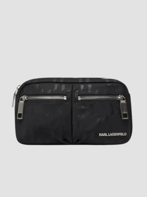 KARL LAGERFELD Czarna męska nerka z monogramem