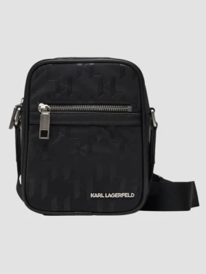 KARL LAGERFELD Czarna męska saszetka z monogramem