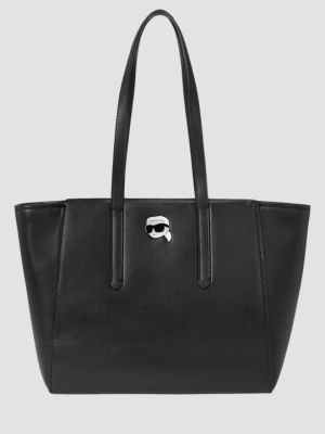 KARL LAGERFELD Czarna shopperka Leather Tote Pin