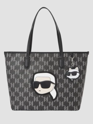 KARL LAGERFELD Czarna shopperka Mono Cc Lg Tote