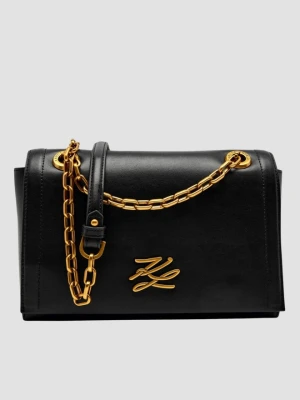 KARL LAGERFELD Czarna skórzana listonoszka Autograph