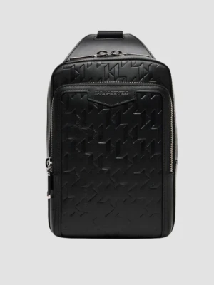 KARL LAGERFELD Czarna torba skórzana Loom Sling Bag