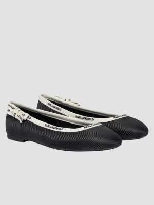 KARL LAGERFELD Czarne damskie baleriny KARO, Rozmiar 38