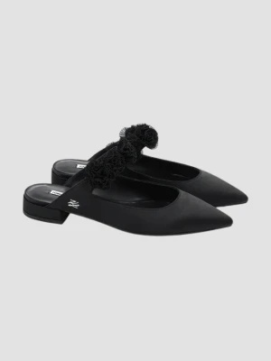 KARL LAGERFELD Czarne damskie baleriny KERRIE, Rozmiar 39