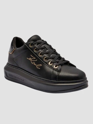 KARL LAGERFELD Czarne damskie sneakersy KAPRI Rhinestone Karl Trim, Rozmiar 38