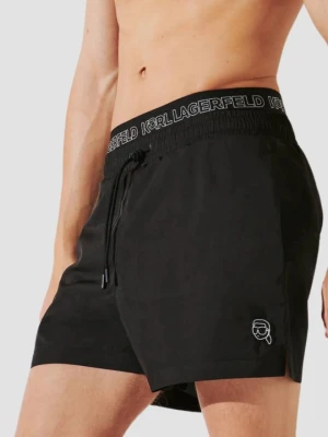 KARL LAGERFELD Czarne kąpielówki męskie Ikon, Rozmiar S