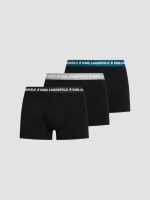 KARL LAGERFELD Czarne męskie bokserki 3PACK TRUNK COLORBAND