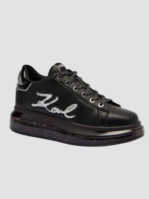 KARL LAGERFELD Czarne sneakersy damskie z brokatem KAPRI KUSHION Signia, Rozmiar 39