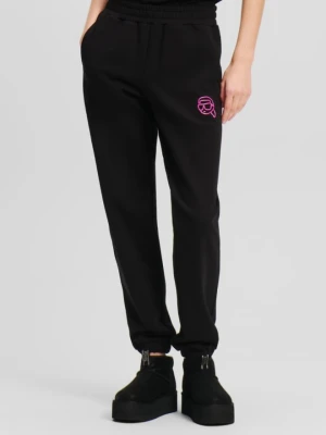KARL LAGERFELD Czarne spodnie dresowe damskie Ikonik 2.0 Jelly, Rozmiar XS