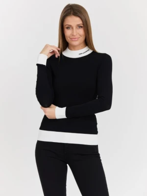 KARL LAGERFELD Czarny damski golf Logo Turtle Neck, Rozmiar L
