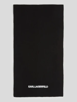 KARL LAGERFELD Czarny damski szalik z haftowanym logo