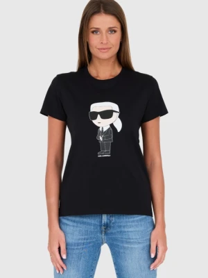 KARL LAGERFELD Czarny damski t-shirt Karl, Rozmiar XS