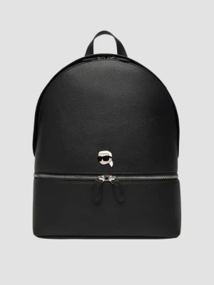 KARL LAGERFELD Czarny męski plecak skórzany Ikon Grainy