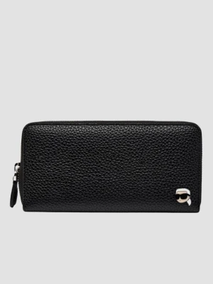 KARL LAGERFELD Czarny portfel Ikon Pebble Pin Cont