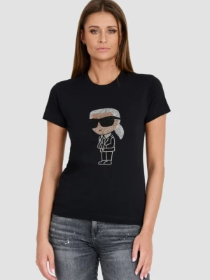 KARL LAGERFELD Czarny t-shirt Ikonik 2.0