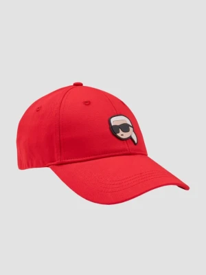 KARL LAGERFELD Czerwona czapka z daszkiem Ikon Cap