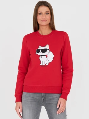 Zdjęcie produktu KARL LAGERFELD Czerwona damska bluza Ikonik 2.0, Rozmiar L