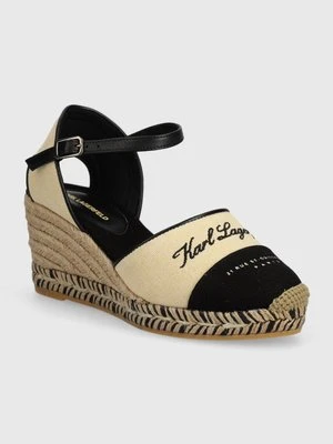 Karl Lagerfeld espadryle KAMINI MID damskie kolor beżowy na koturnie KL32203