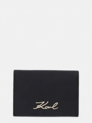 Karl Lagerfeld etui na karty damskie skórzane K/SIGNATURE