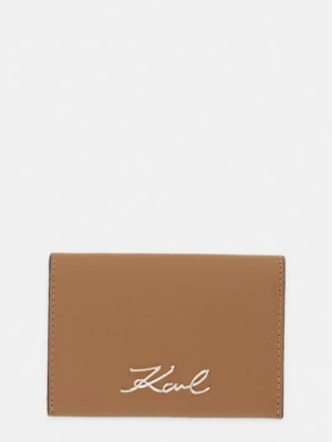 Karl Lagerfeld etui na karty damskie skórzane K/SIGNATURE